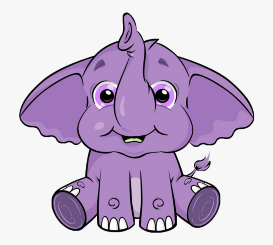 Kawaii purple elephant.