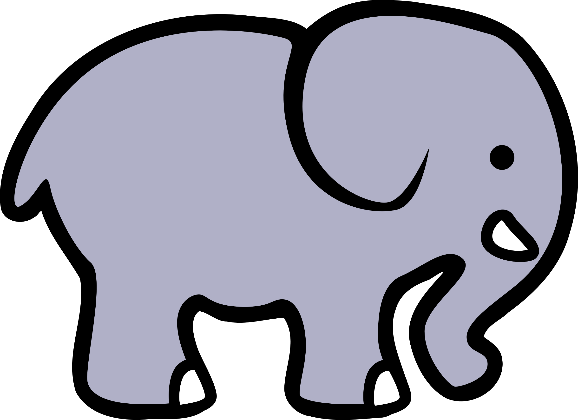 2D cartoon elephant by