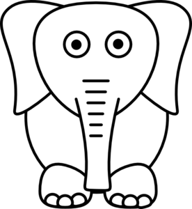 elephant clipart white