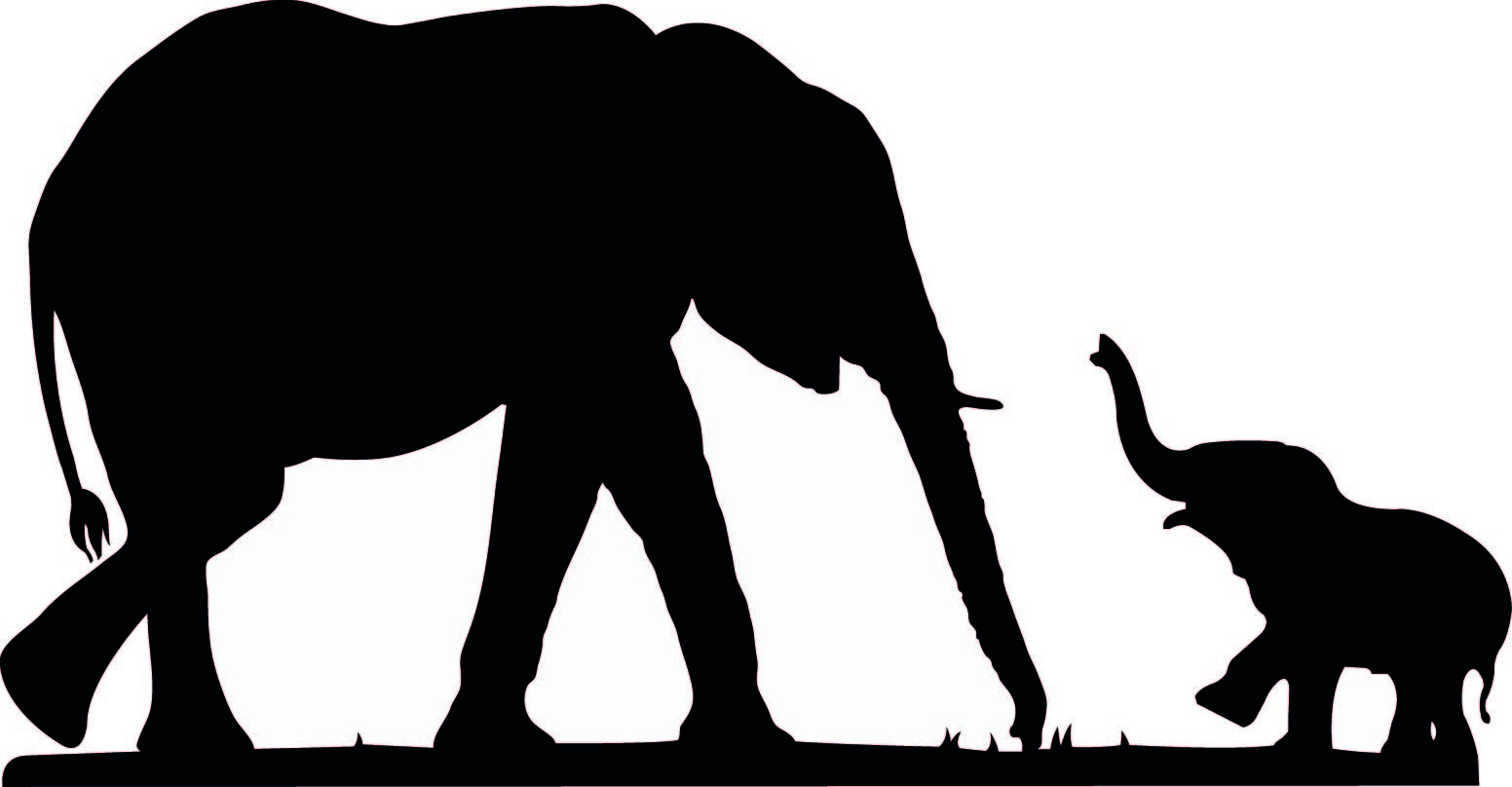 elephant silhouette clipart baby