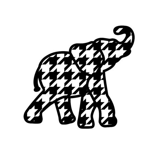 Houndstooth elephant decal.