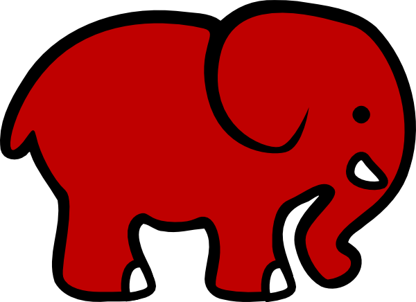 Bama Club Red Elephant Clip Art at Clker