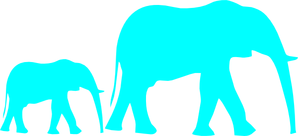 elephant silhouette clipart blue