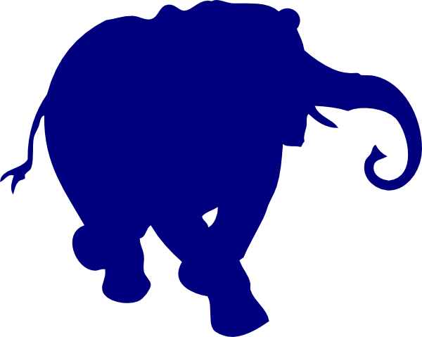Elephant Silhouette Blue PNG, SVG Clip art for Web