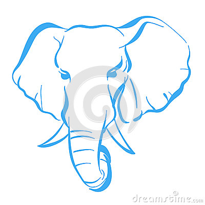 Elephant head silhouette.