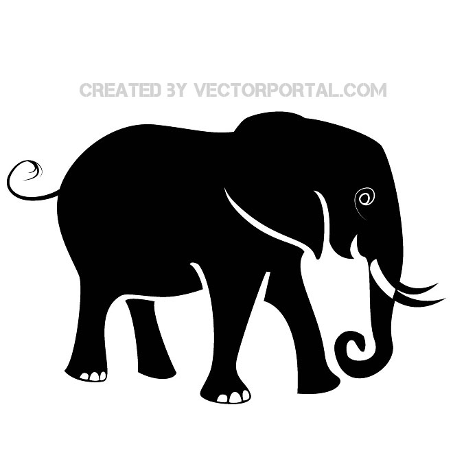 Elephant Silhouette Free Vector