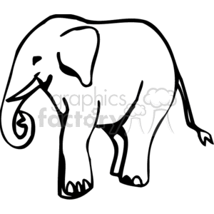 Black and white elephant silhouette clipart