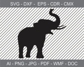 Elephant silhouette printable.