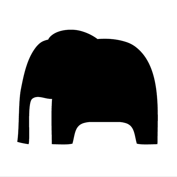 Simple elephant silhouette.