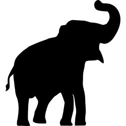 Elephant outline Elephant silhouette trunk up clipart