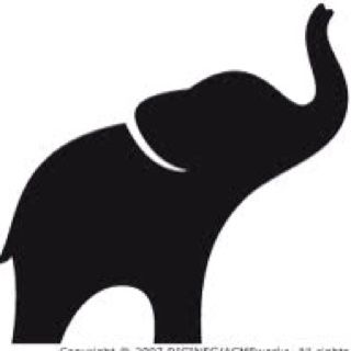 elephant silhouette clipart trunk up