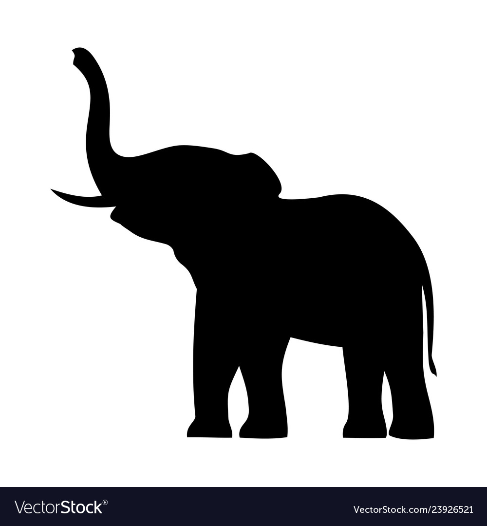 Elephant with raised.