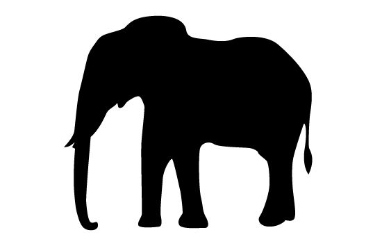 Elephant silhouette vector.