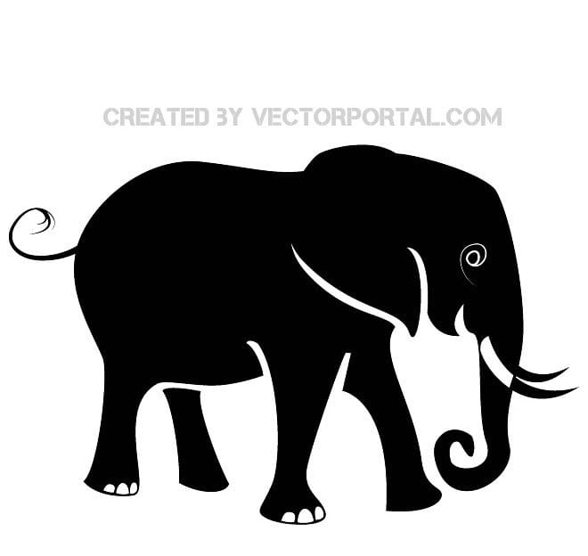 elephant silhouette clipart vector