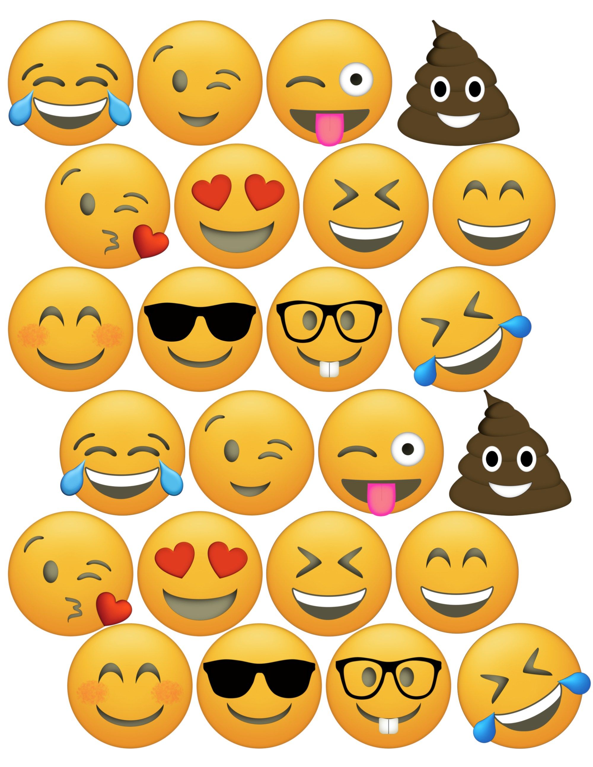 Emoji Cupcake Toppers Free Printable