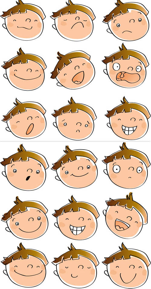 Cartoon emotions faces.