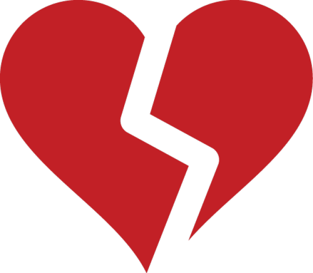 Broken heart symbol.