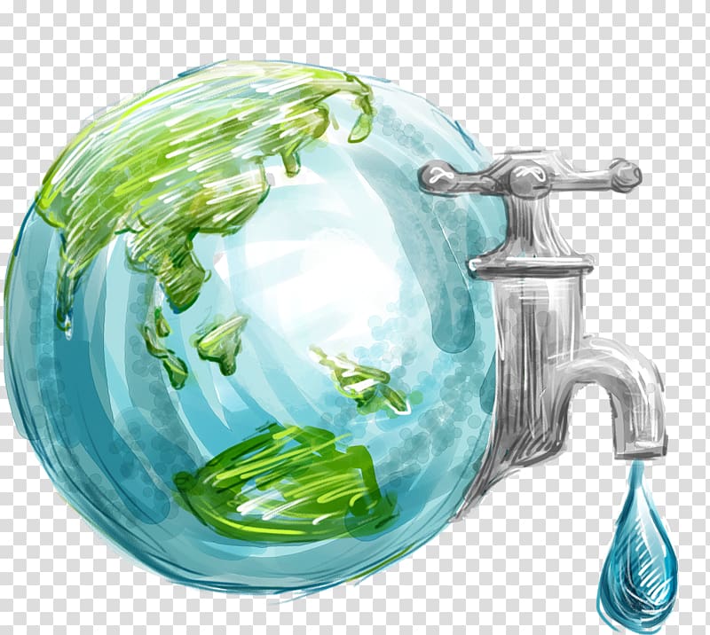 Earth with spigot painting, Earth World Water Day Water