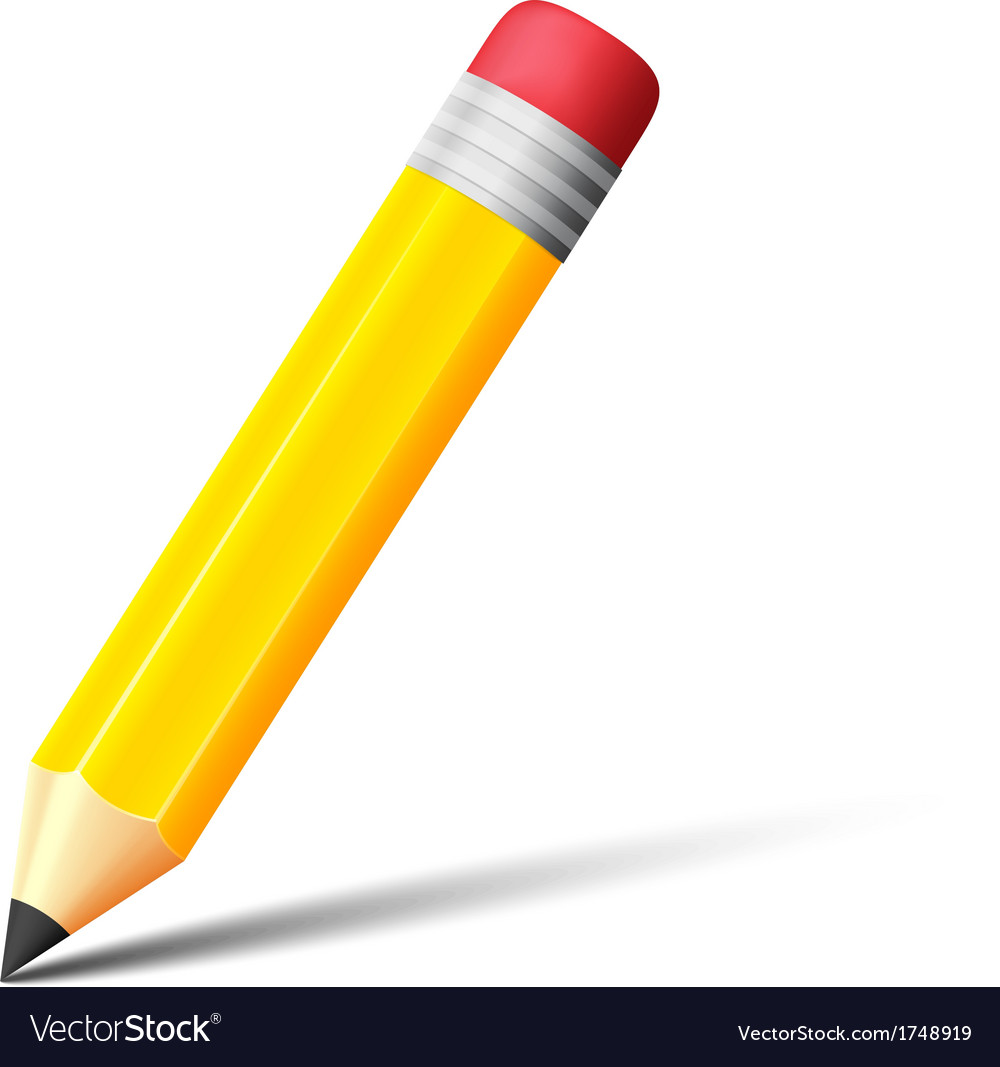 Yellow pencil with eraser icon