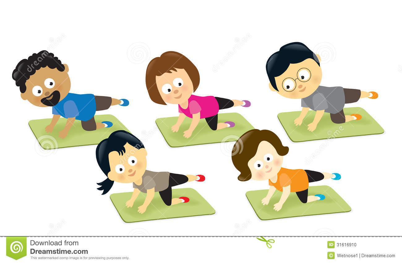 Group exercise clipart.