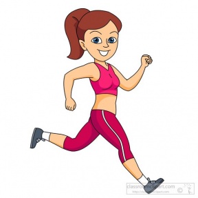 Girl running clipart.