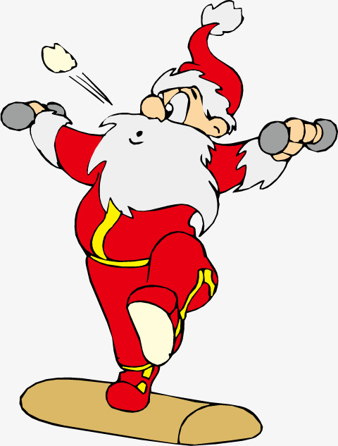 Santa exercising png.