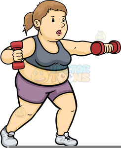 exercising clipart fat