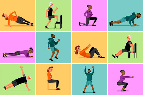 Exercising clipart daily.