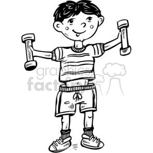 Boy exercising clipart