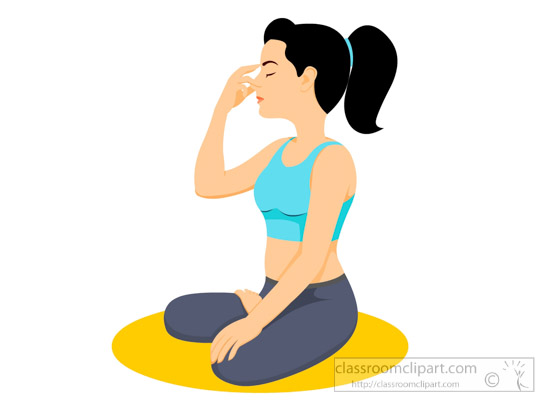 Yoga breathing exercise health clipart