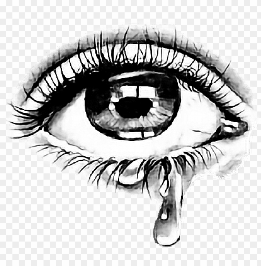 eyes clipart black and white cry
