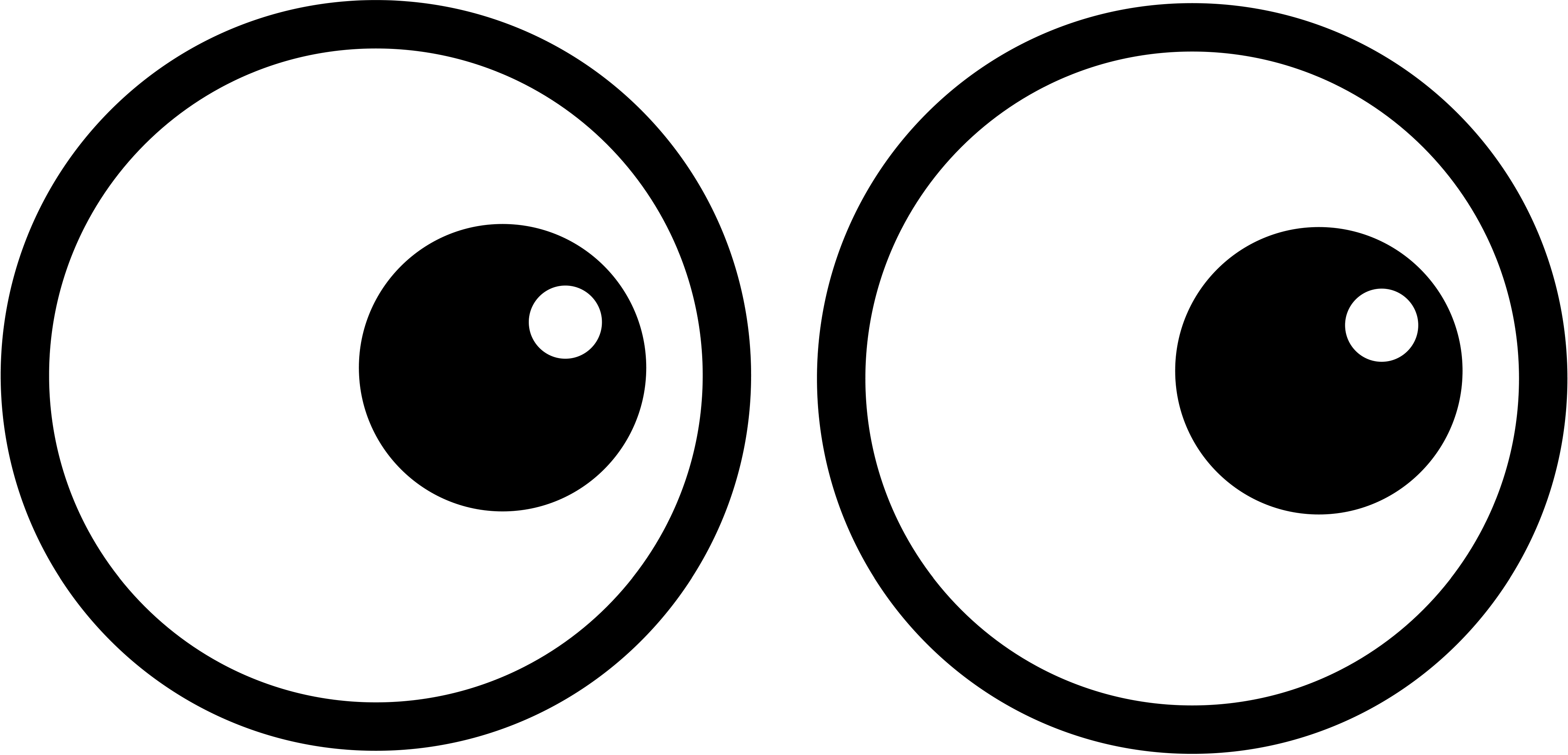 Pair of eyes clipart black and white