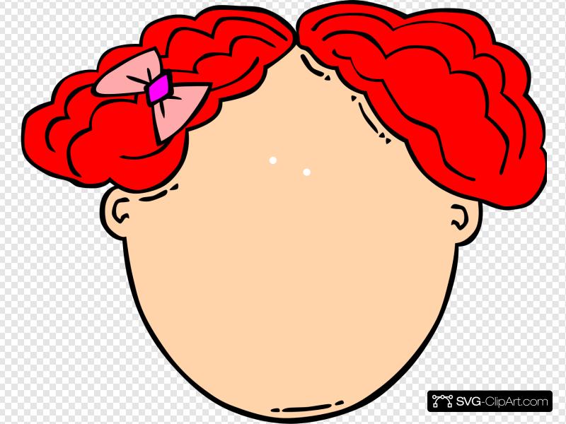 Red Hair Girl Blank Face Clip art, Icon and SVG