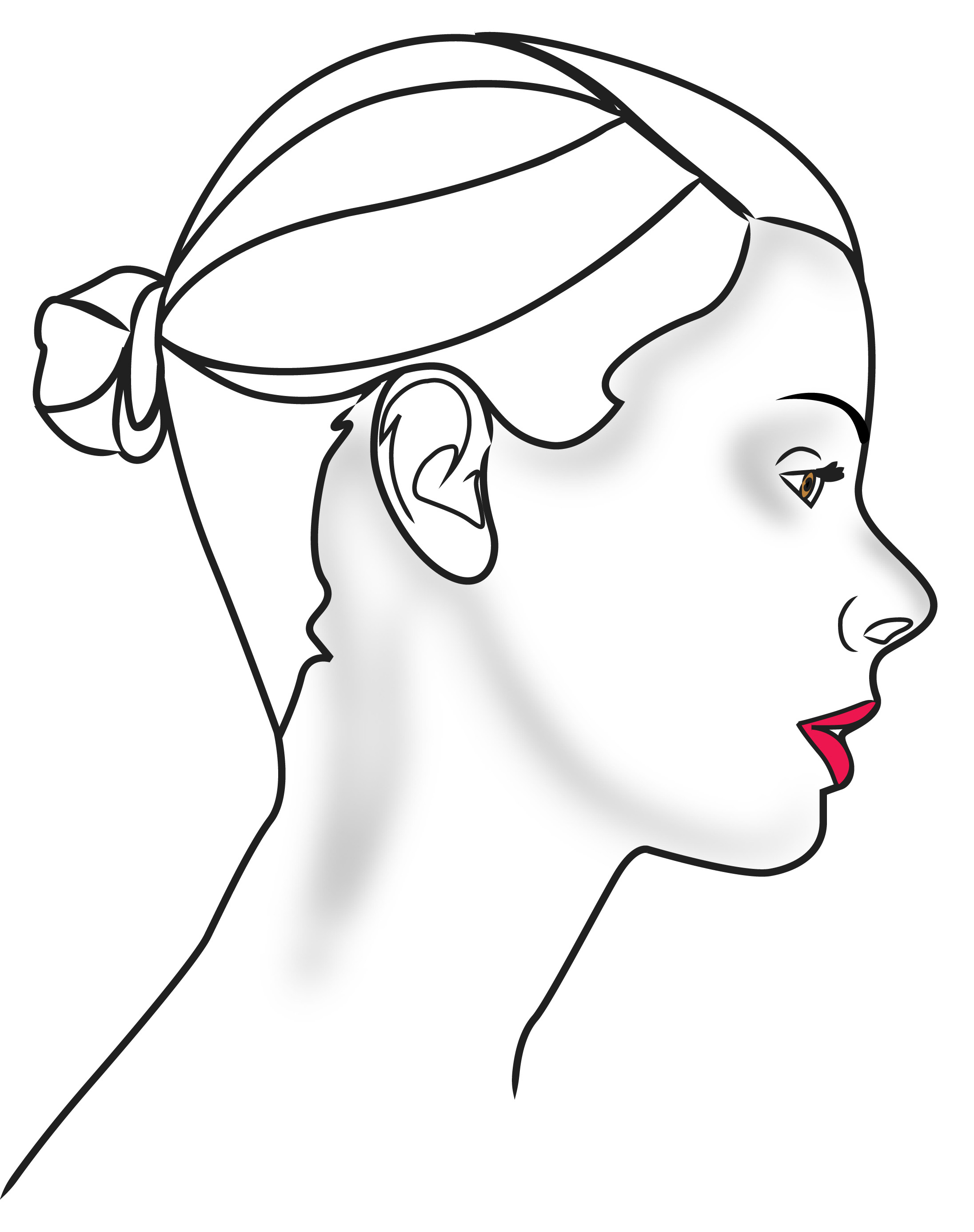 Drawing face profile.