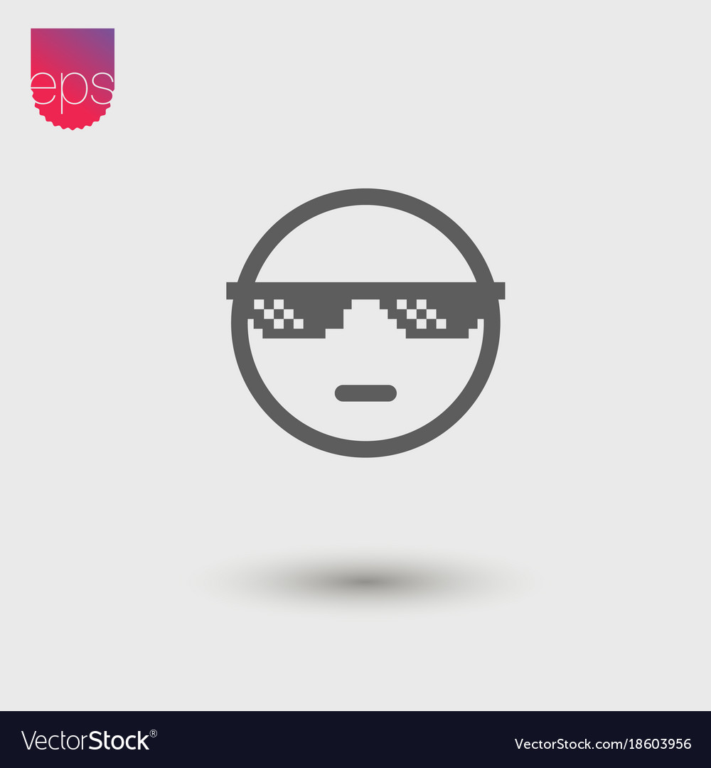Cool face simple icon emblem pictogram clipart