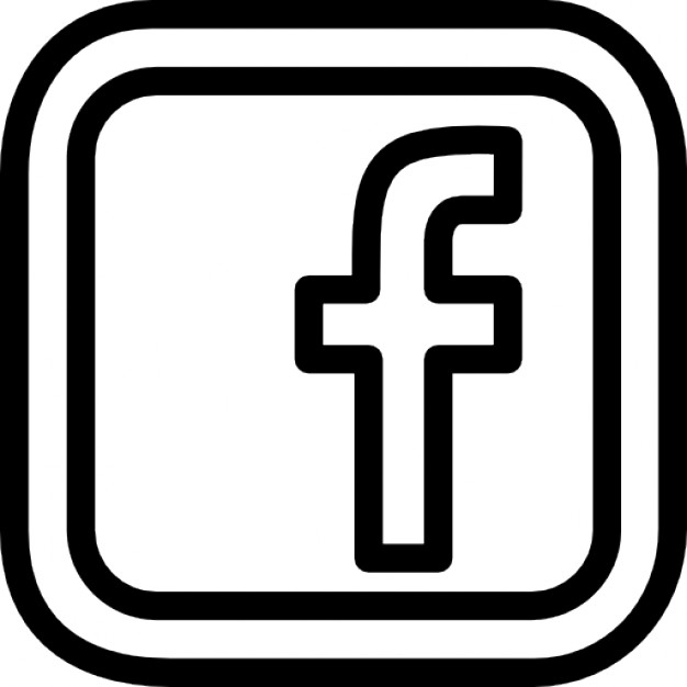 Facebook social letter logo outline inside double rounded