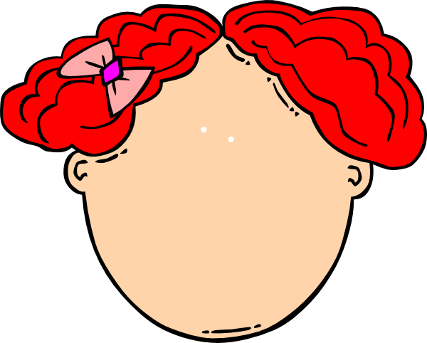 Red Hair Girl Blank Face Clip Art at Clker