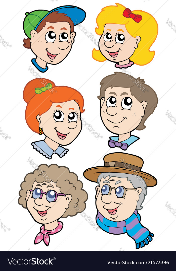 Family faces collection.
