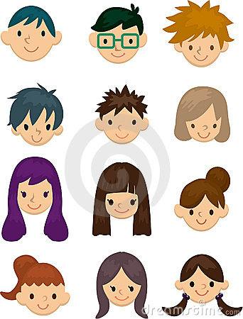 Family Cartoon People Faces