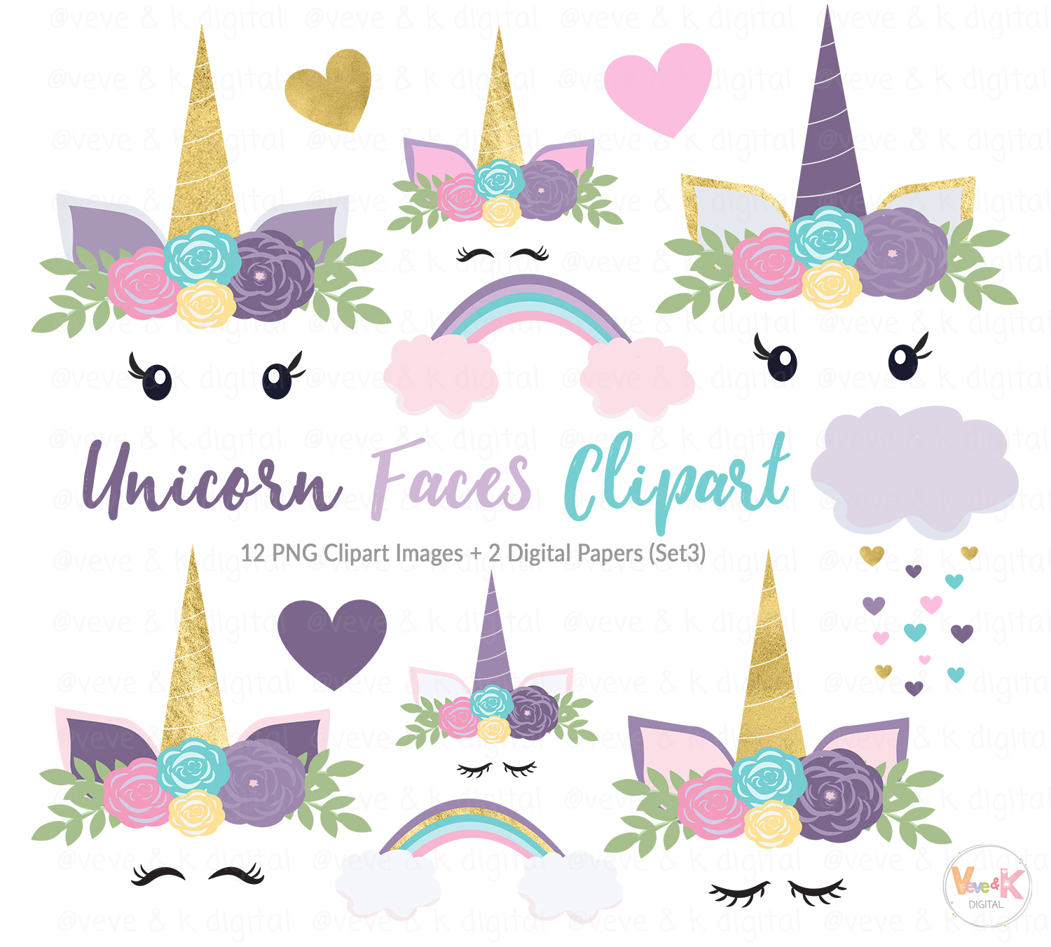 Purple unicorn faces.