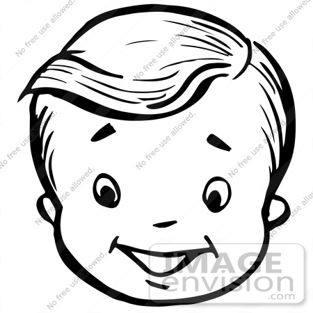Face clipart black and white