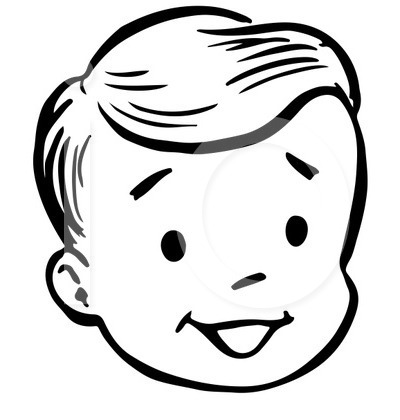 Kid Face Clipart Black And White