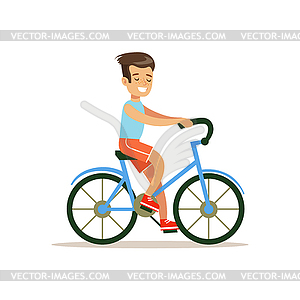 Boy fahrradfahren traditionelle.