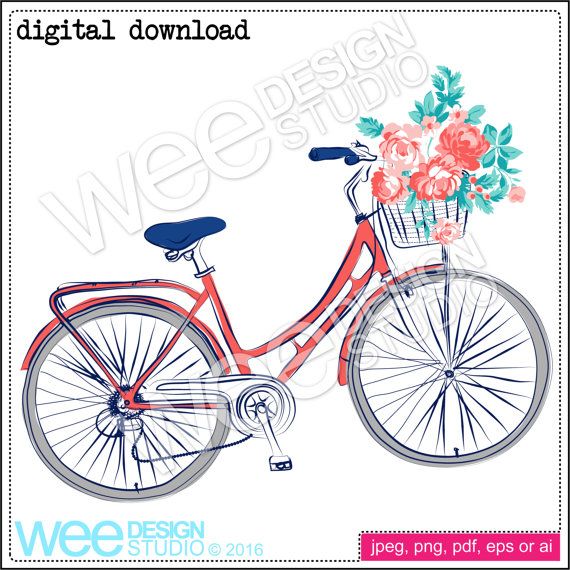 BICYCLE push bike digital clipart graphics