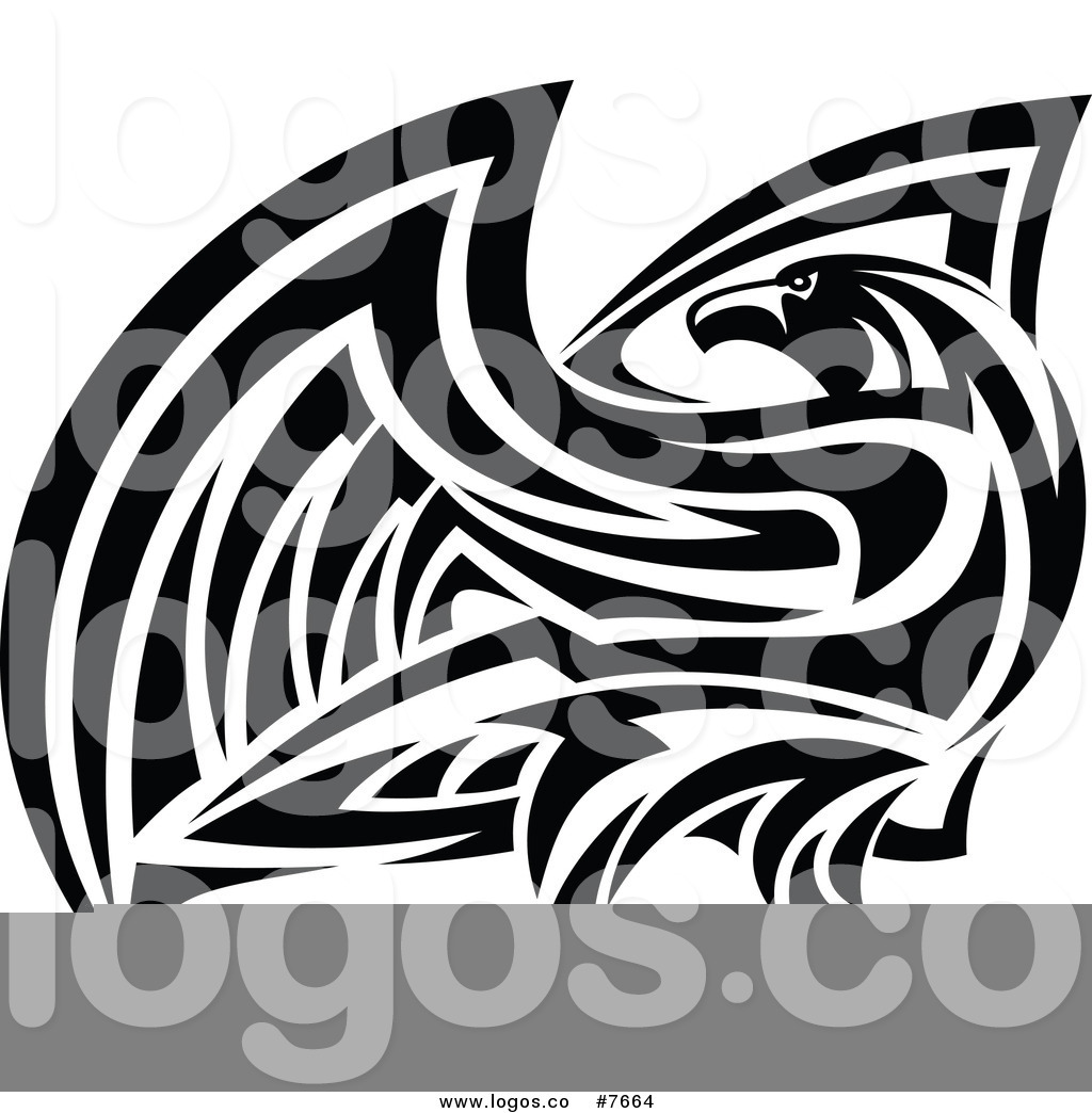 Royalty Free Clip Art Vector Logo of a Tribal Black and