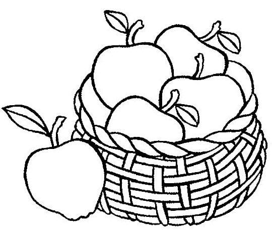 fall clipart black and white apple