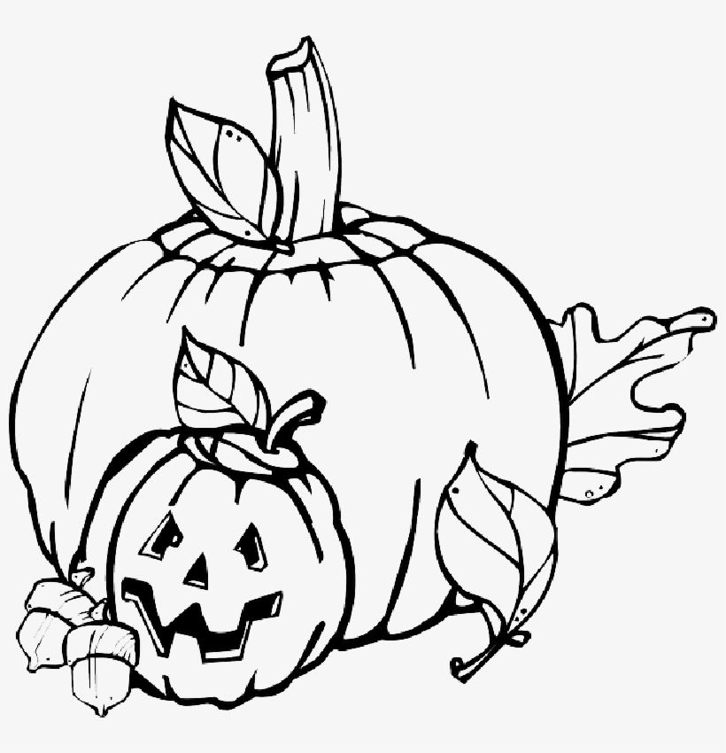Fall, Pumpkin, Outline, Drawing, Jack, Leaf