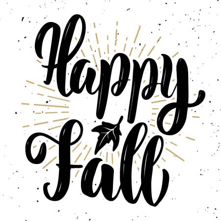 Happy fall clipart black and white
