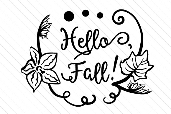 fall clipart black and white hello