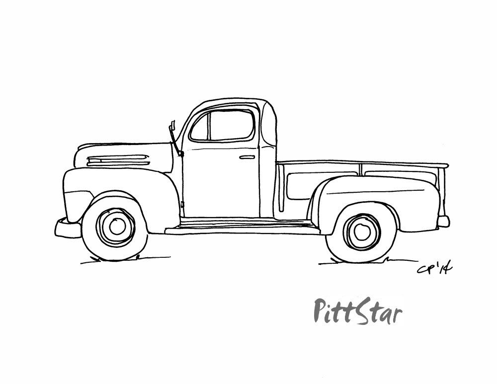 Vintage truck coloring pages